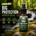 Big Bear Tick Guard Travel Size Spray – DEET Free Oil of Lemon Eucalyptus Insect Repellent – 2 oz / 59 mL